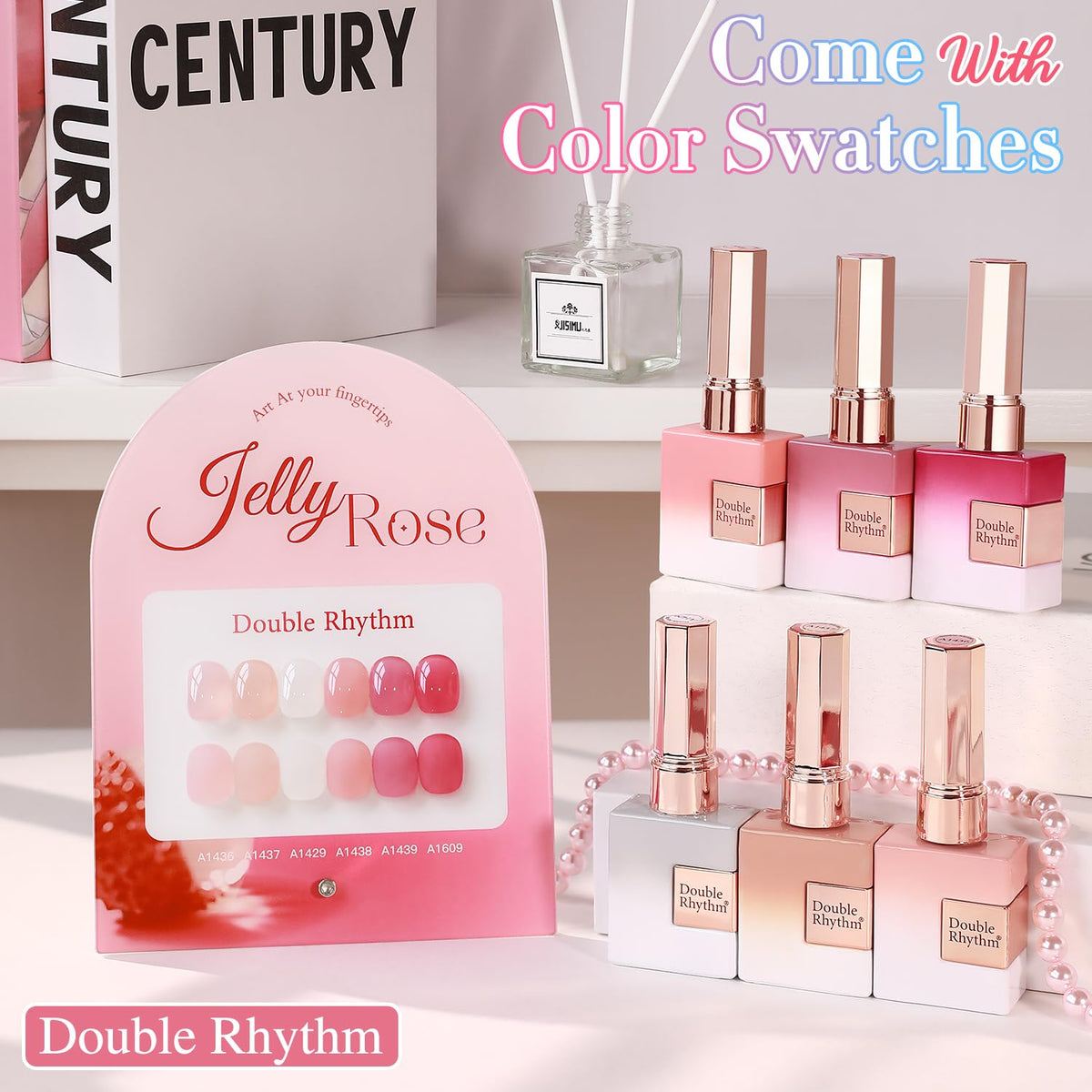 Double Rhythm jelly pink gel polish 15ml for vibrant, long-lasting shine.