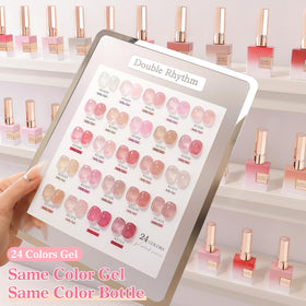 Double Rhythm jelly sheer collection color swatches highlight translucent shades.