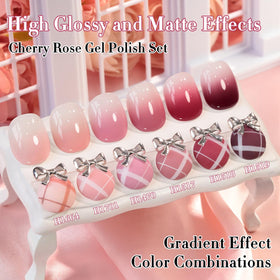 Gel polish cures under lamp for 60 to 120 seconds for lasting color with Double Rhythm.