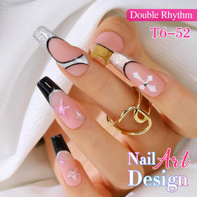 Double Rhythm hands show nail art designs ready for DIY sessions