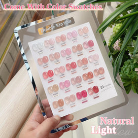 Double Rhythm nail polish bottles close-up emphasizes rich pigmentation and glossy finish.