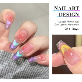 Closeup of non-toxic ingredients and low-odor formula in Double Rhythm gel polish
