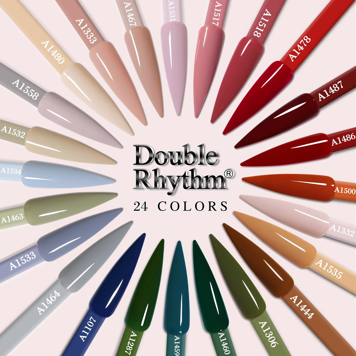 Double Rhythm non-toxic, low-odor gel polish with rich pigment for premium finish.