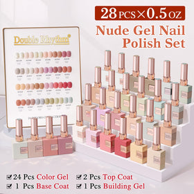 Double Rhythm base gel provides smooth base for even color application.