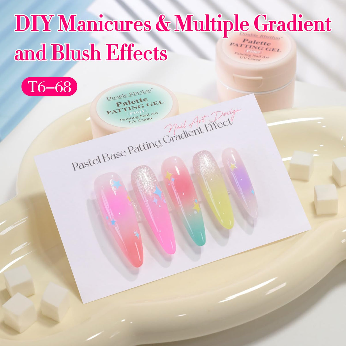 Double Rhythm peach gel color for soft, elegant nail designs.