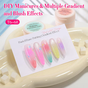 Double Rhythm peach gel color for soft, elegant nail designs.