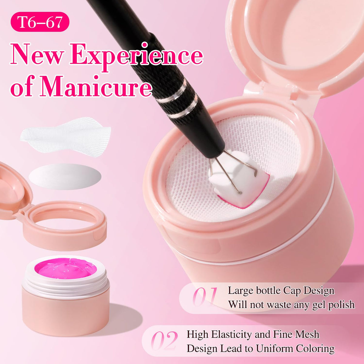 Double Rhythm pink gel color for delicate nail accents.