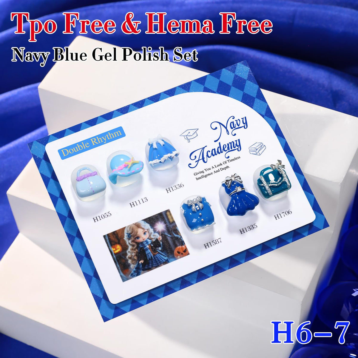 Pastel blue navy H6-7 shade featured for versatile year-round wear.