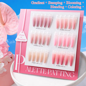 Close-up of patting gel texture showing rich color