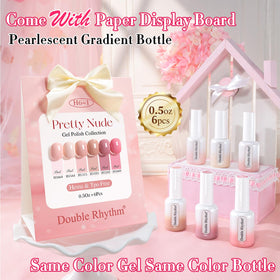 Double Rhythm same-color bottle collection for cohesive at-home gel manicures.