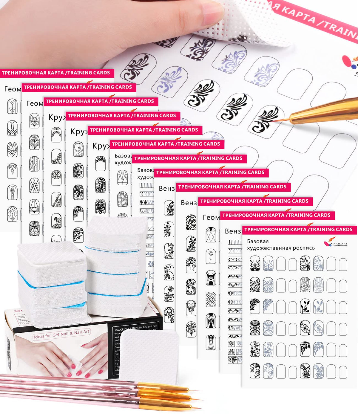 DouborQ 360 white nail wipes for clean prep before painting.