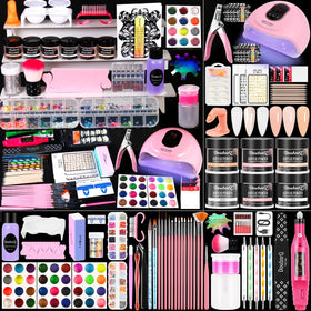 DouborQ acrylic nail kit front view showing all-in-one starter set for beginners.