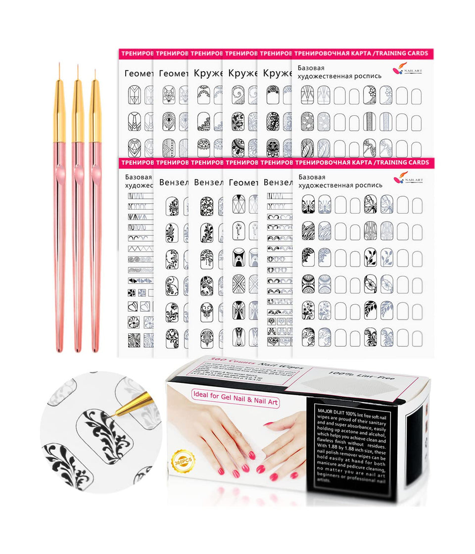 DouborQ rose-gold nail liner pens for precise lines in nail art.