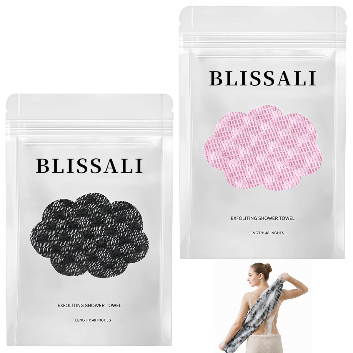 DOUNIU Blissal towel texture close-up showing plush microfiber for gentle cleansing