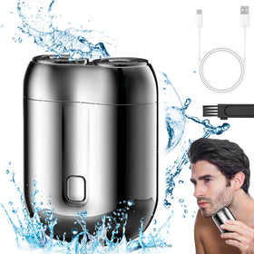 DOUNIU mini dual-head shaver front view highlights compact travel-friendly design.