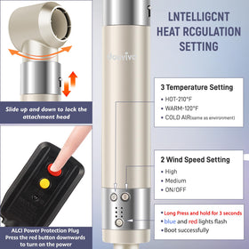Douviva smart heat control with customizable temperature and speed for gentle styling.