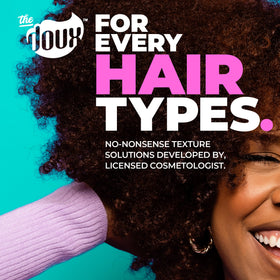 The Doux Drops Bonding Polish Spray on ends for smooth, weightless shine