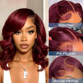 Douyin 14-inch burgundy bob wig offers versatile styling