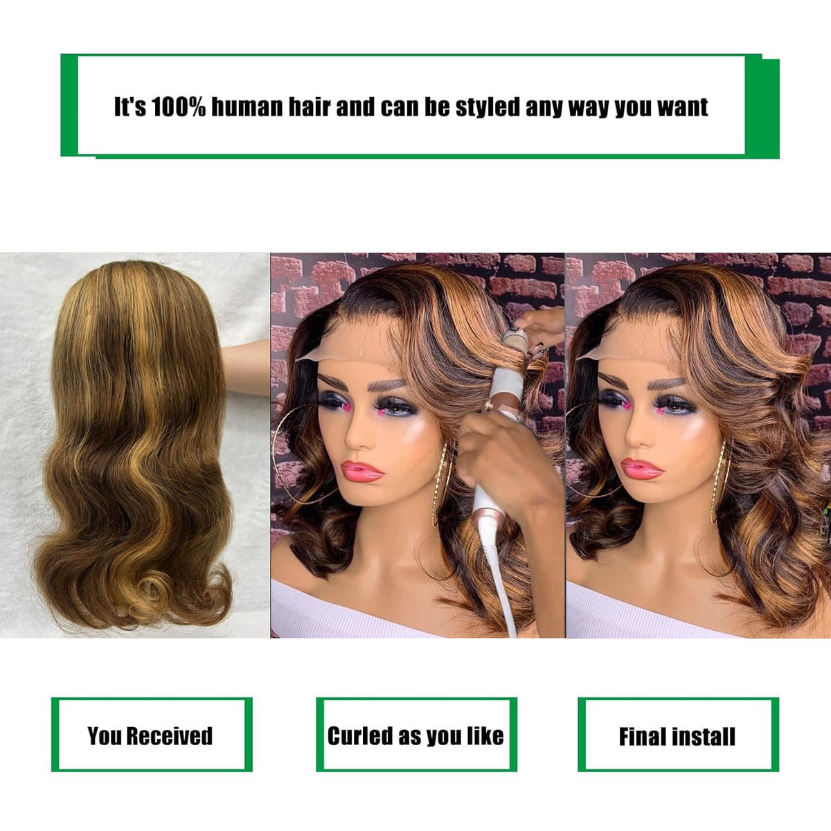 Douyin body wave honey blonde wig for everyday wear and events.