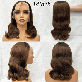 Douyin chocolate brown wig with pre-plucked hairline for ready-to-wear look.