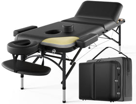 DOVANS professional massage table folded compact with carrying bag for transport