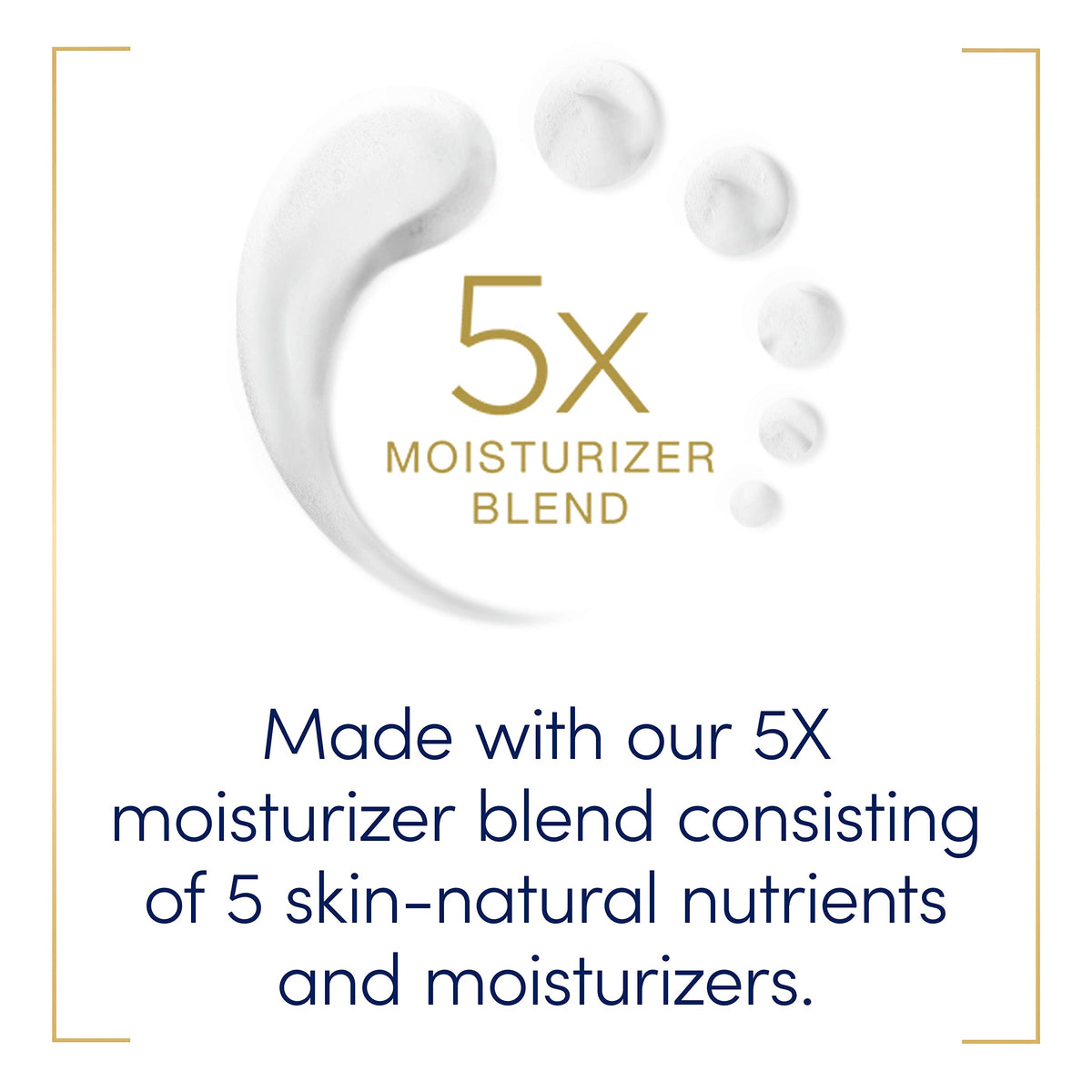 Dove 5X Moisturizer Blend nourishes hands with every rinse.