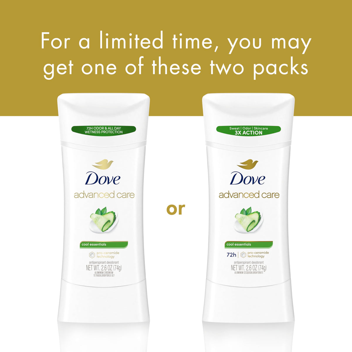Close-up of the Dove Advanced Care Cool Essentials stick texture