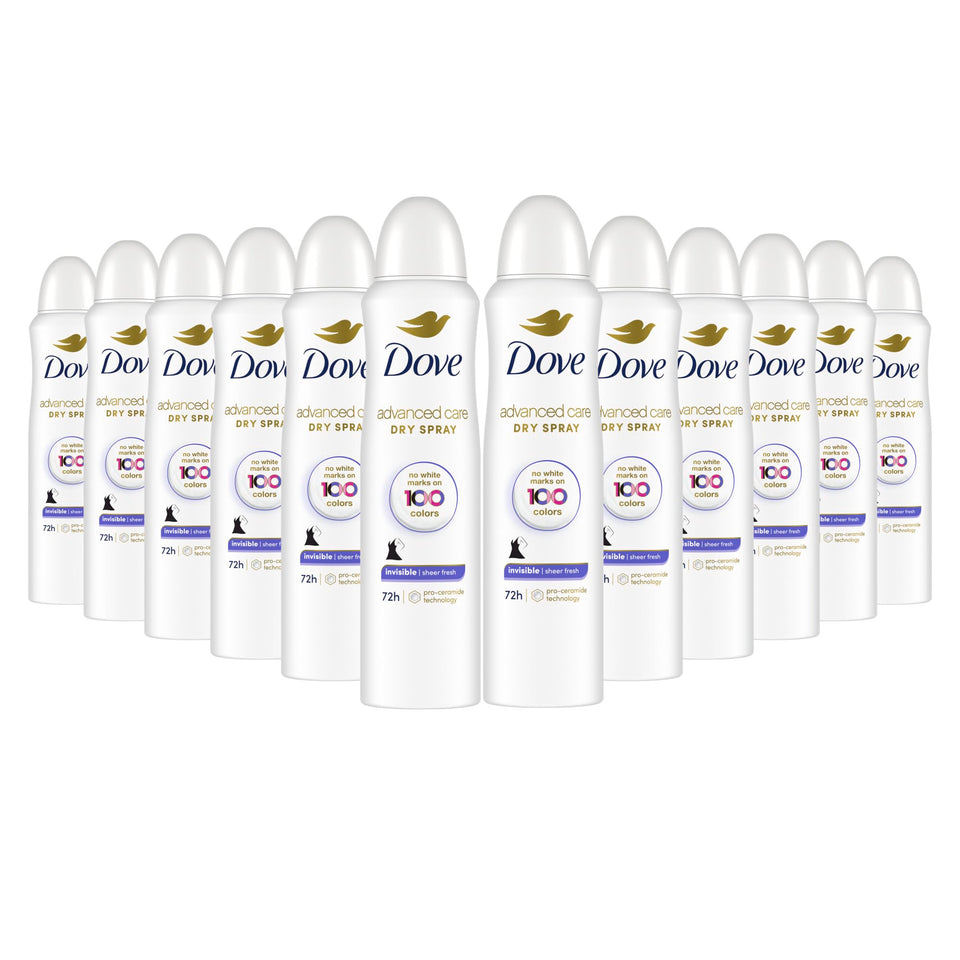 Dove Advanced Care Invisible Sheer Fresh spray showing no white marks on fabric.