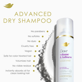 Dove Advanced Dry Shampoo is vegan and PETA approved.