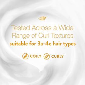 Dove Amplified Textures Shaping Butter Cream on curls after styling offers defined shape and softness.