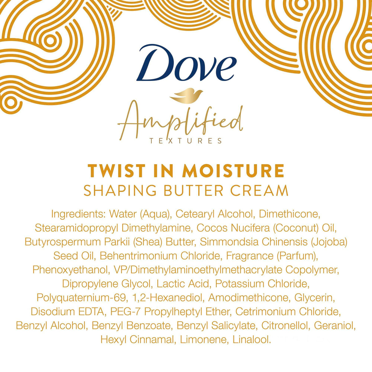 Dove Amplified Textures Shaping Butter Cream hand applying shows distribution through damp curls.
