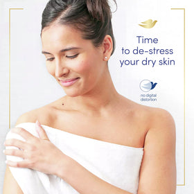 Dove Anti-Stress Beauty Bar lathers easily for facial and body cleansing
