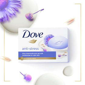 Dove Anti-Stress Beauty Bar moisturizes to help calm daily skin stress