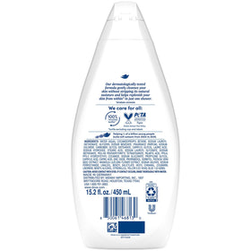 Dove Gentle Pamper bottle side showing moisturizing formula
