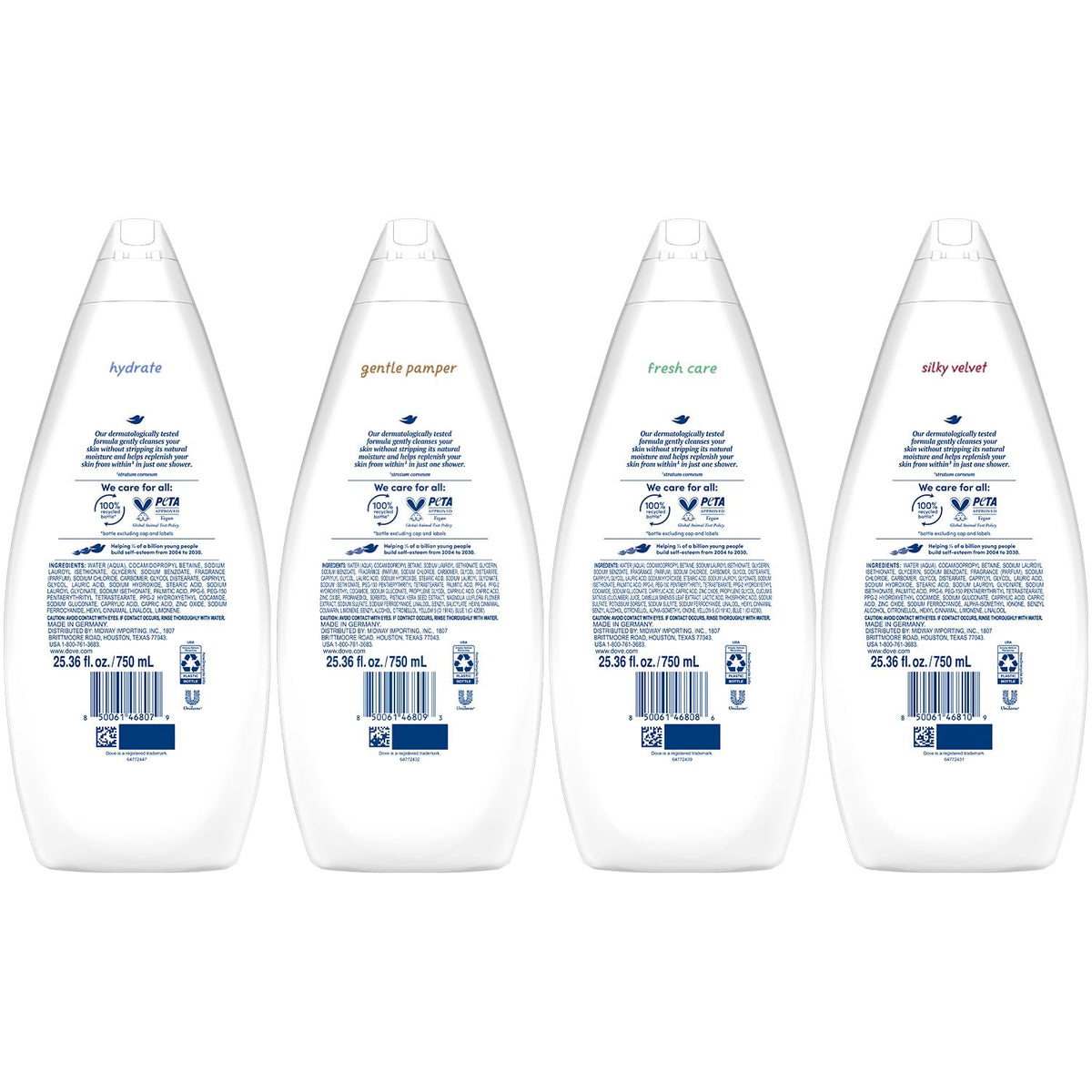 Two Hydrate bottles showing moisturizing formula for everyday use