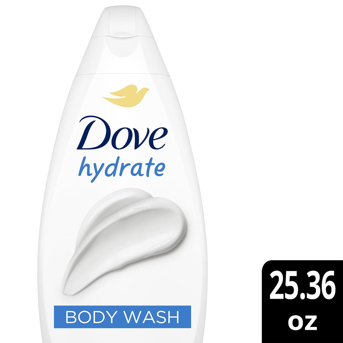 Dove Body Wash Hydrate nourishes with lipids and glycerin for supple skin after shower.