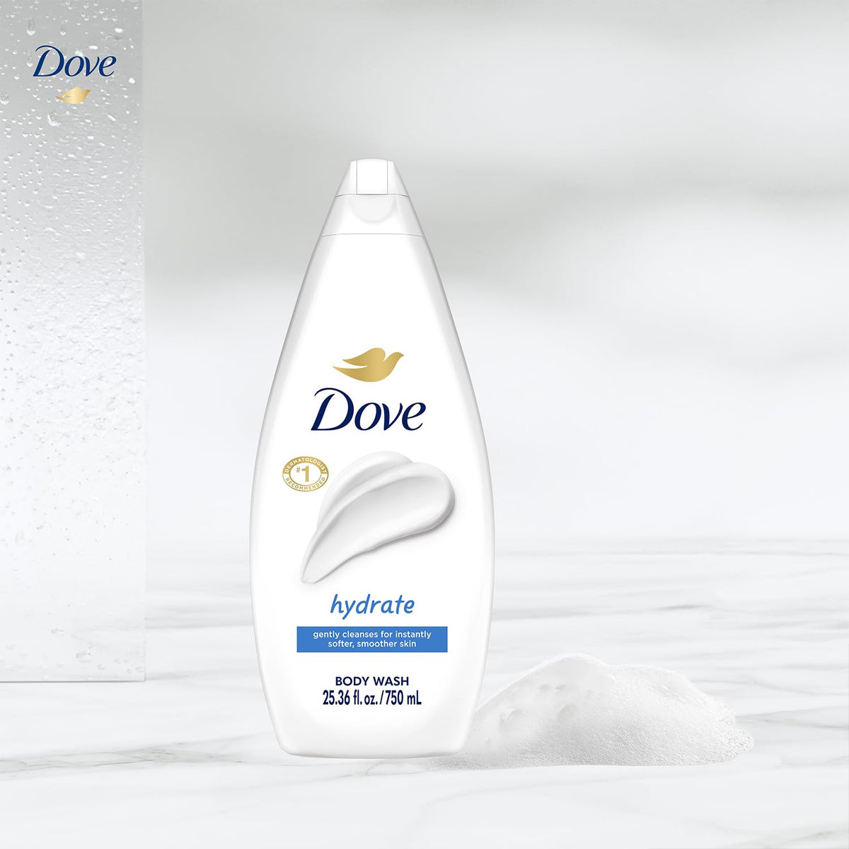 Dove Hydrate pH-balanced formula preserves natural skin balance.