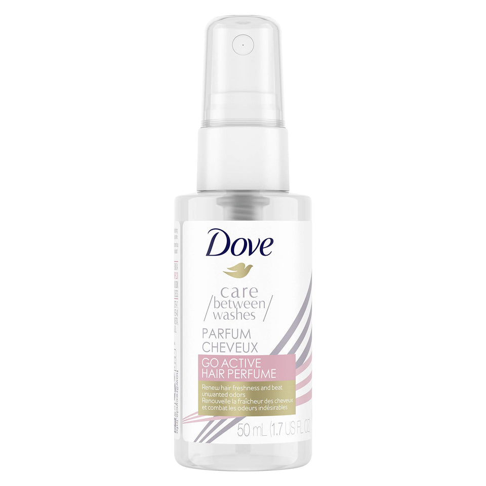 Dove Care Between Washes hair perfume bottle ready for on-the-go refresh.
