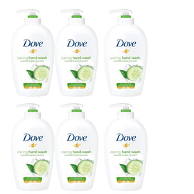 Dove Caring Hand Wash bottle with cucumber and green tea scent for refreshing clean