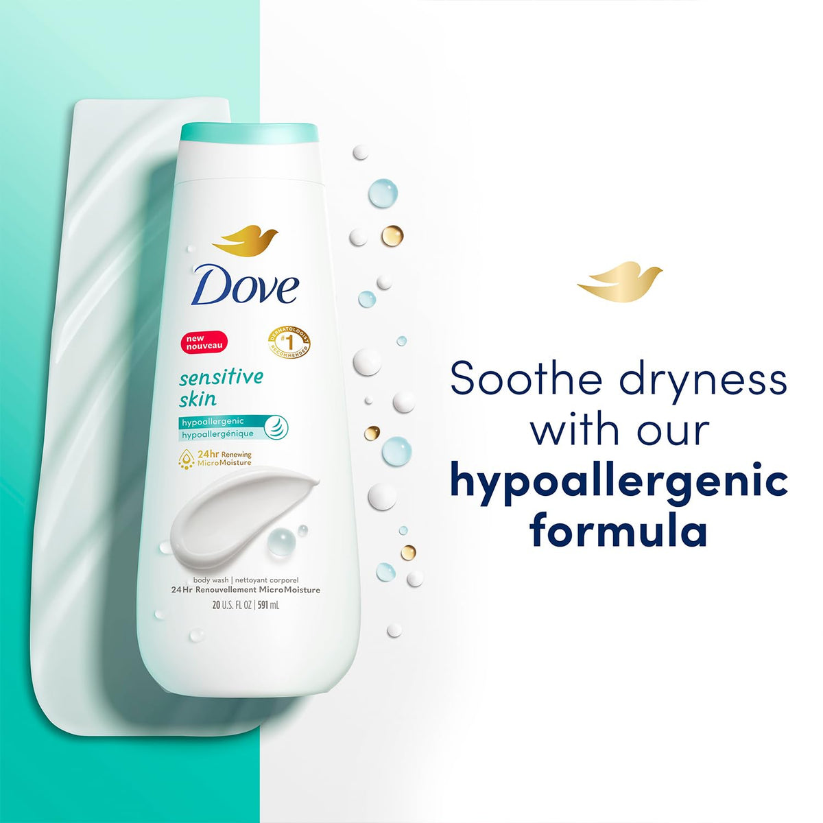 Dove cruelty-free badge indicating PETA-approved ethics