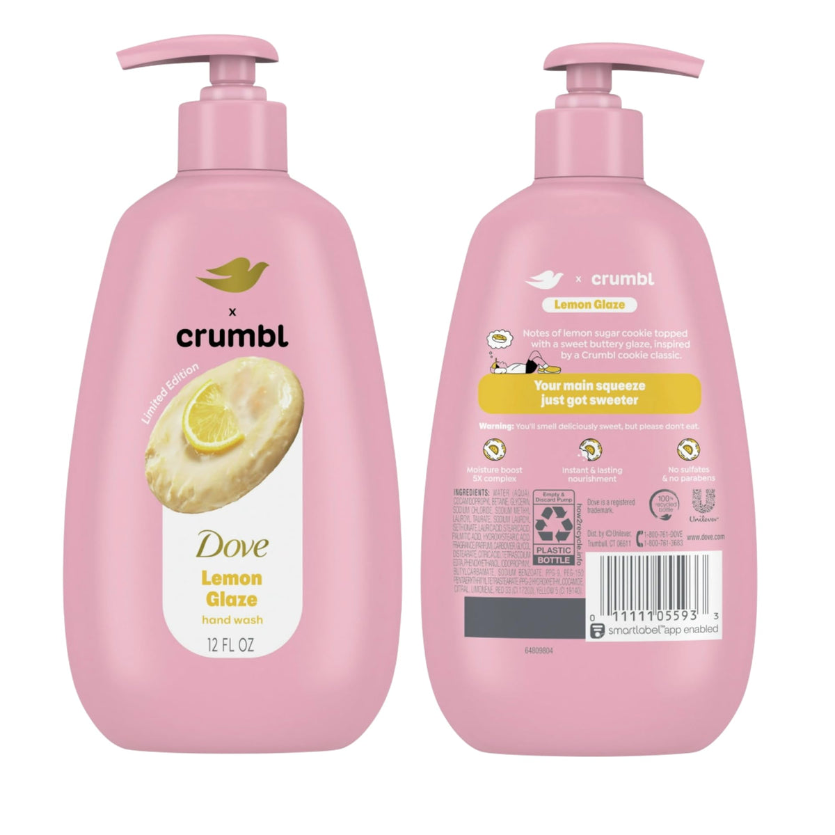 Plant-based moisturizers noted on bottle label
