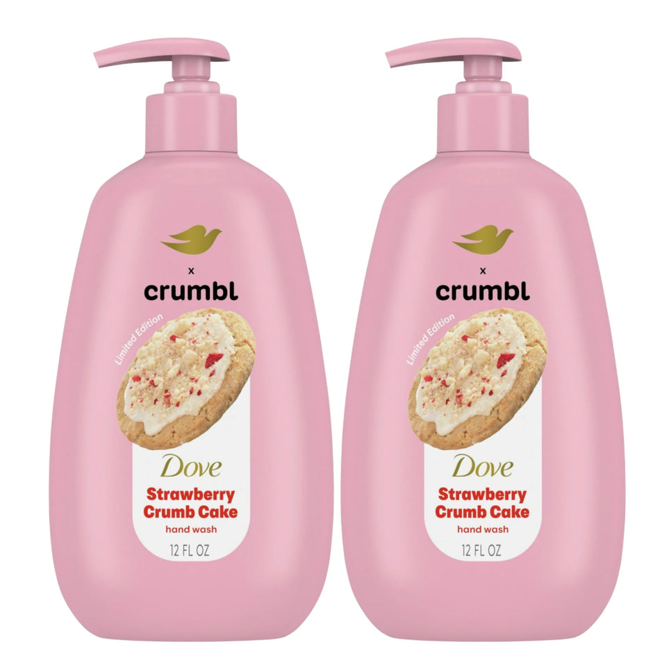 Dove Crumbl Strawberry Crumb Cake bottle front for daily nourishing cleansing