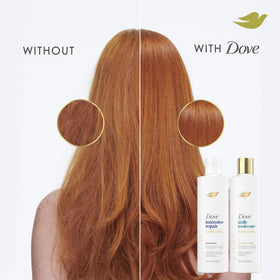 Dove Daily Moisture Conditioner bottle for smoother, detangled hair.