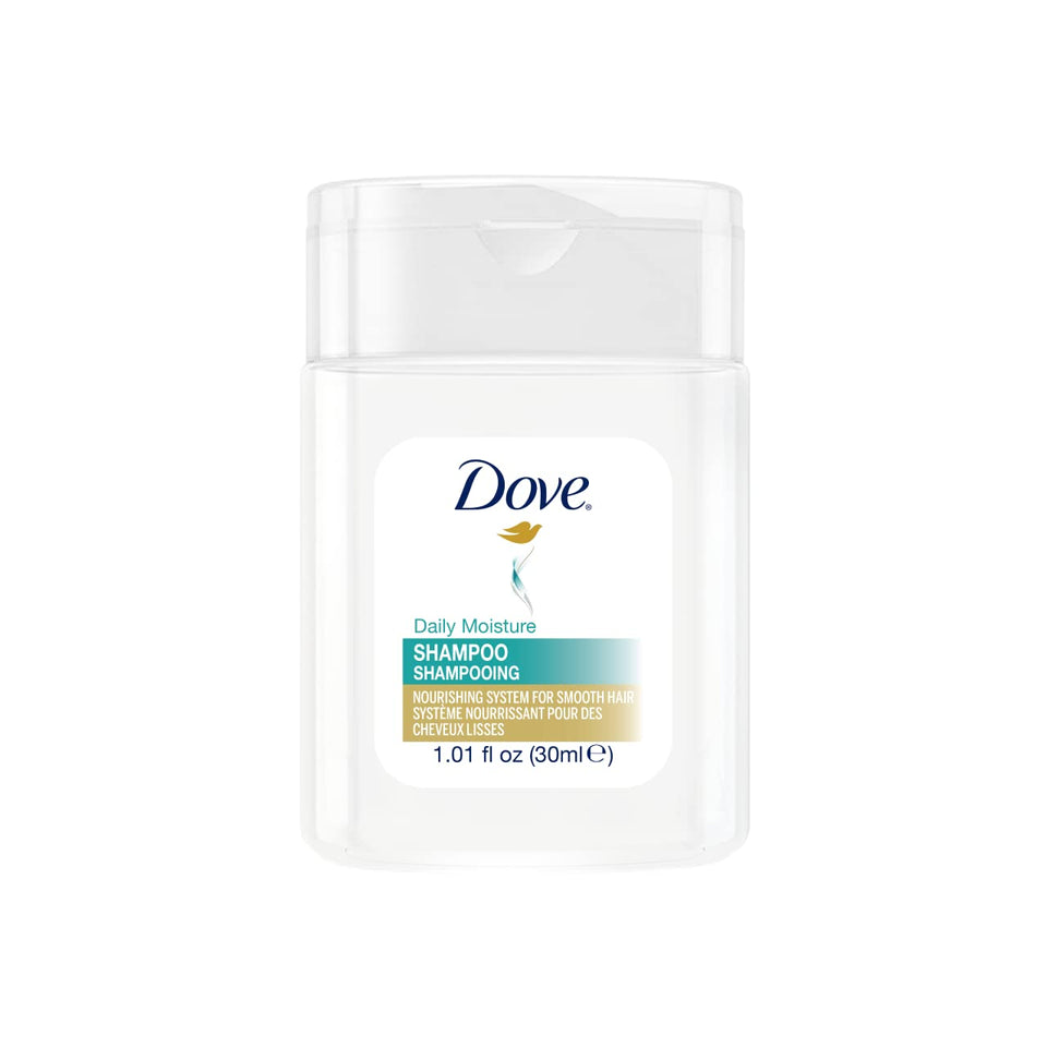 Dove Daily Moisture mini shampoo bottle ideal for hotel guest amenities and travel-size care