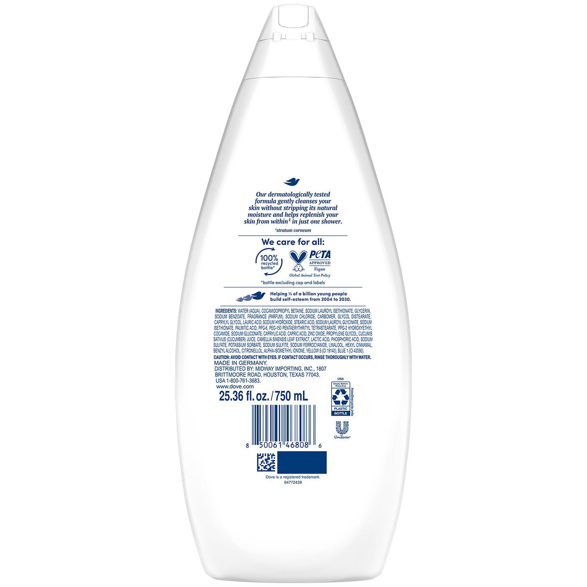 Dove Deep Moisture lather delivers creamy foam for soft skin.