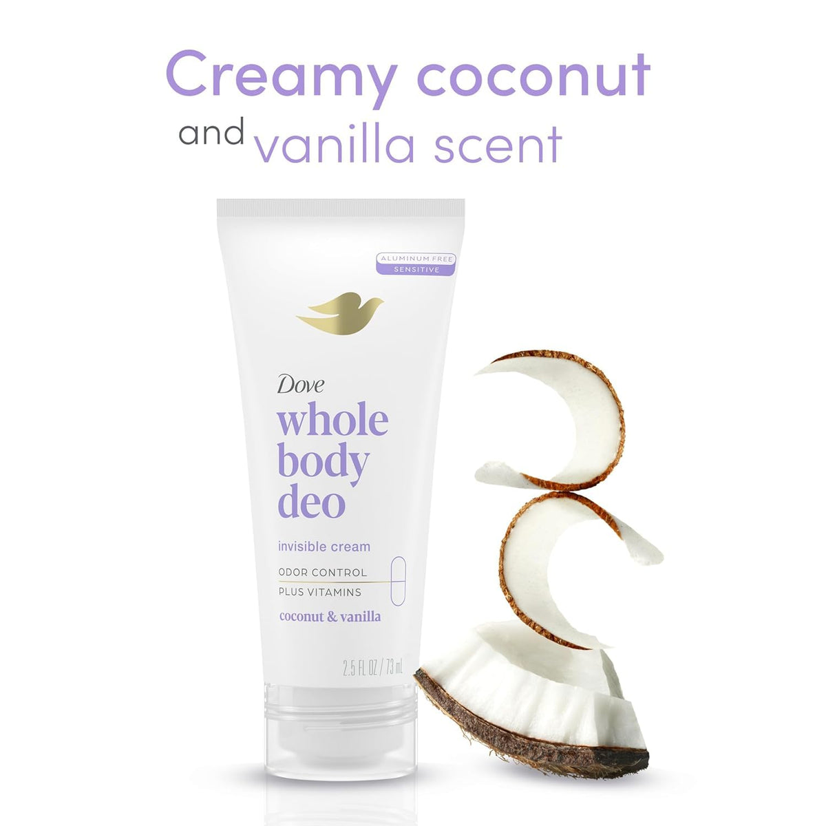 Dove deodorant cream applied to underarm for skin-friendly protection