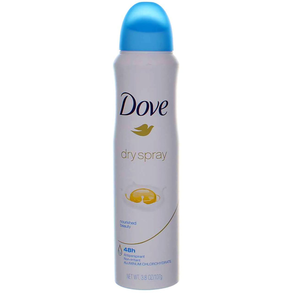 Dove Nourished Beauty spray mist disperses evenly for comfortable underarm protection.