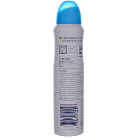 Dove Dry Spray application on underarms for a fast-drying feel.