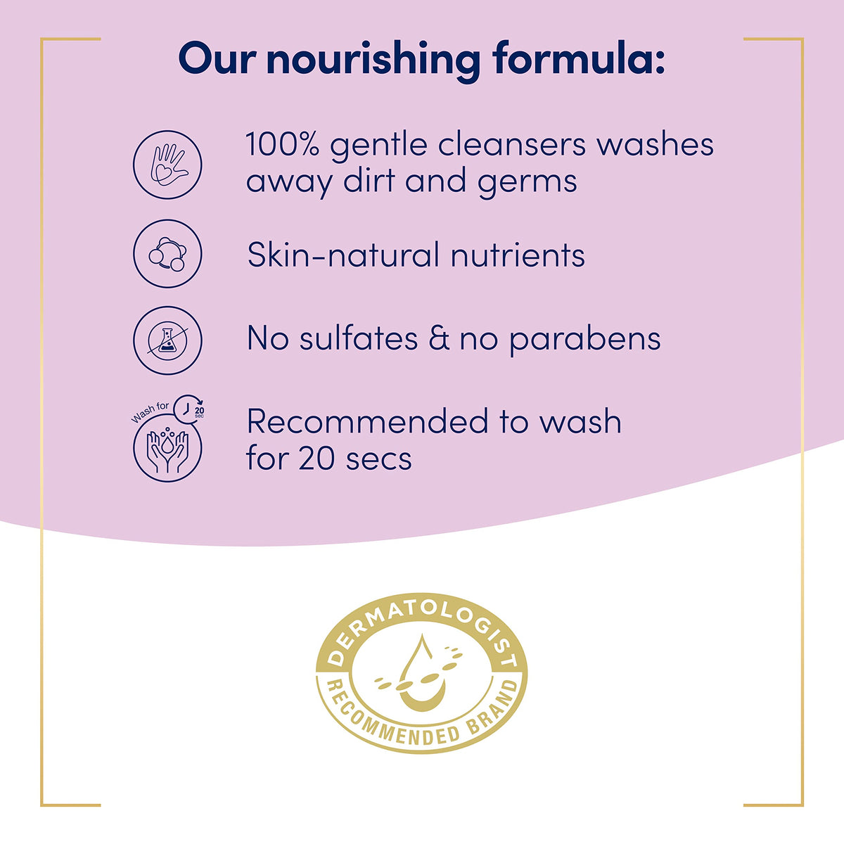 Dove foaming texture close-up shows luxurious, gentle cleansing.