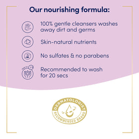 Dove foaming texture close-up shows luxurious, gentle cleansing.